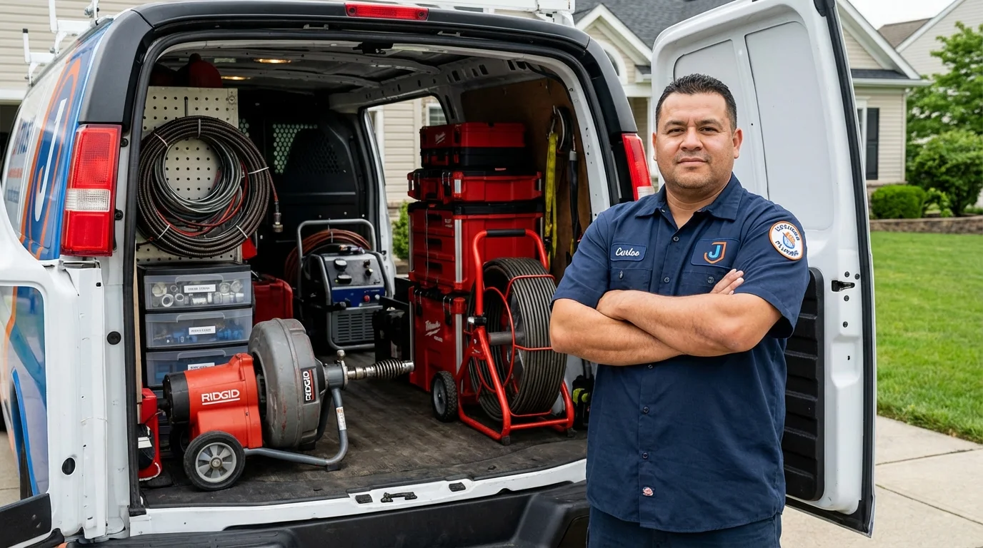 Professional drain cleaning equipment and Johns Plumbing LLC plumber in Beaver Dam